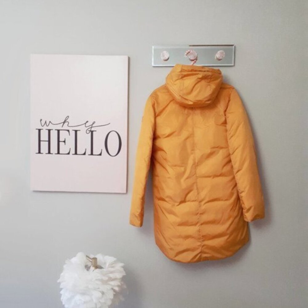 *SOLD* Save The Duck marigold yellow gold mustard water repellent hooded jacket - Picture 9 of 12